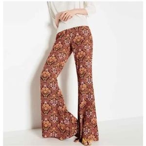 Zara Floral Palazzo Pants Size M